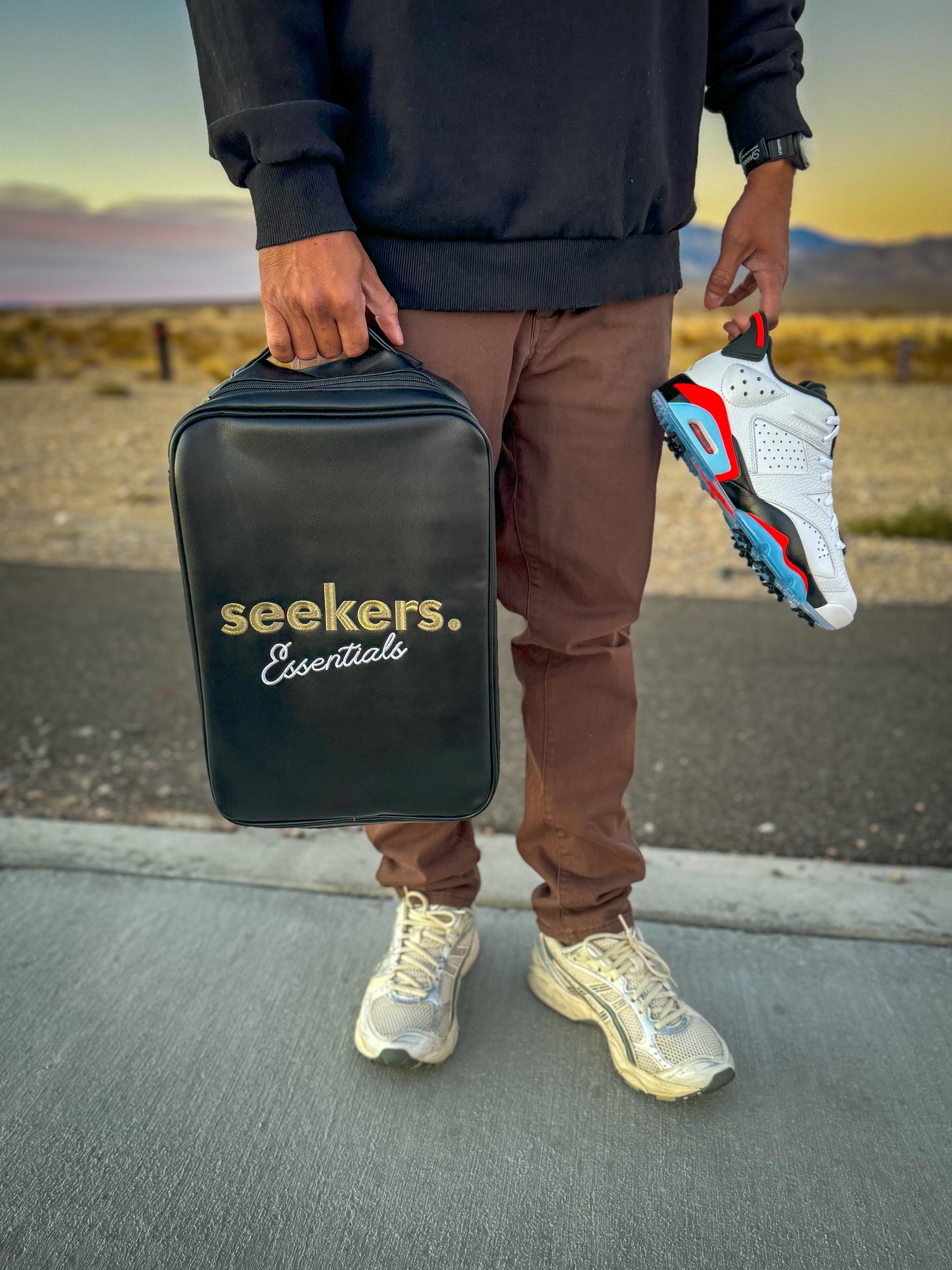 Seekers Essentials Golf Shoe Bag Black